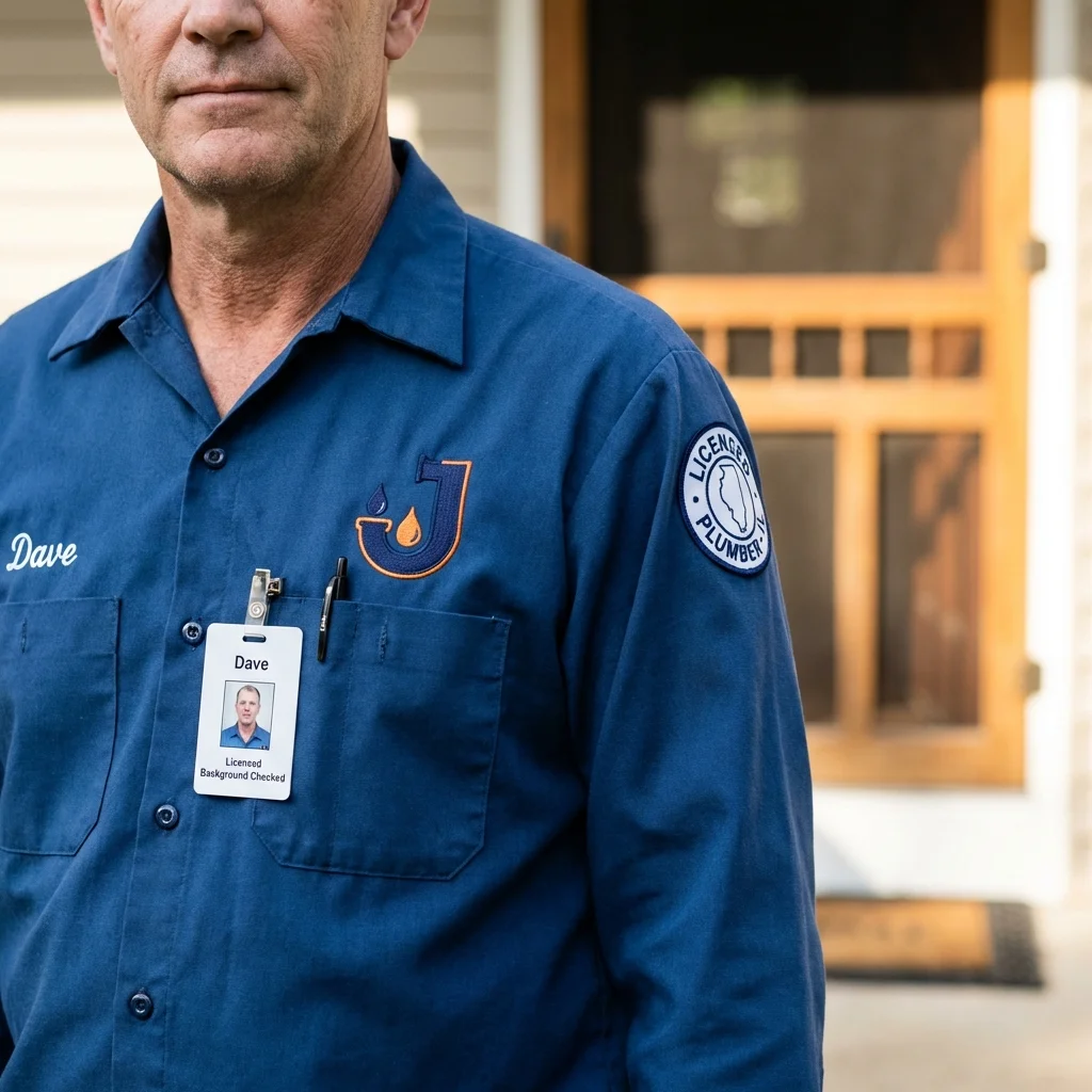 Licensed plumber showing ID badge in Southern Pines, NC
