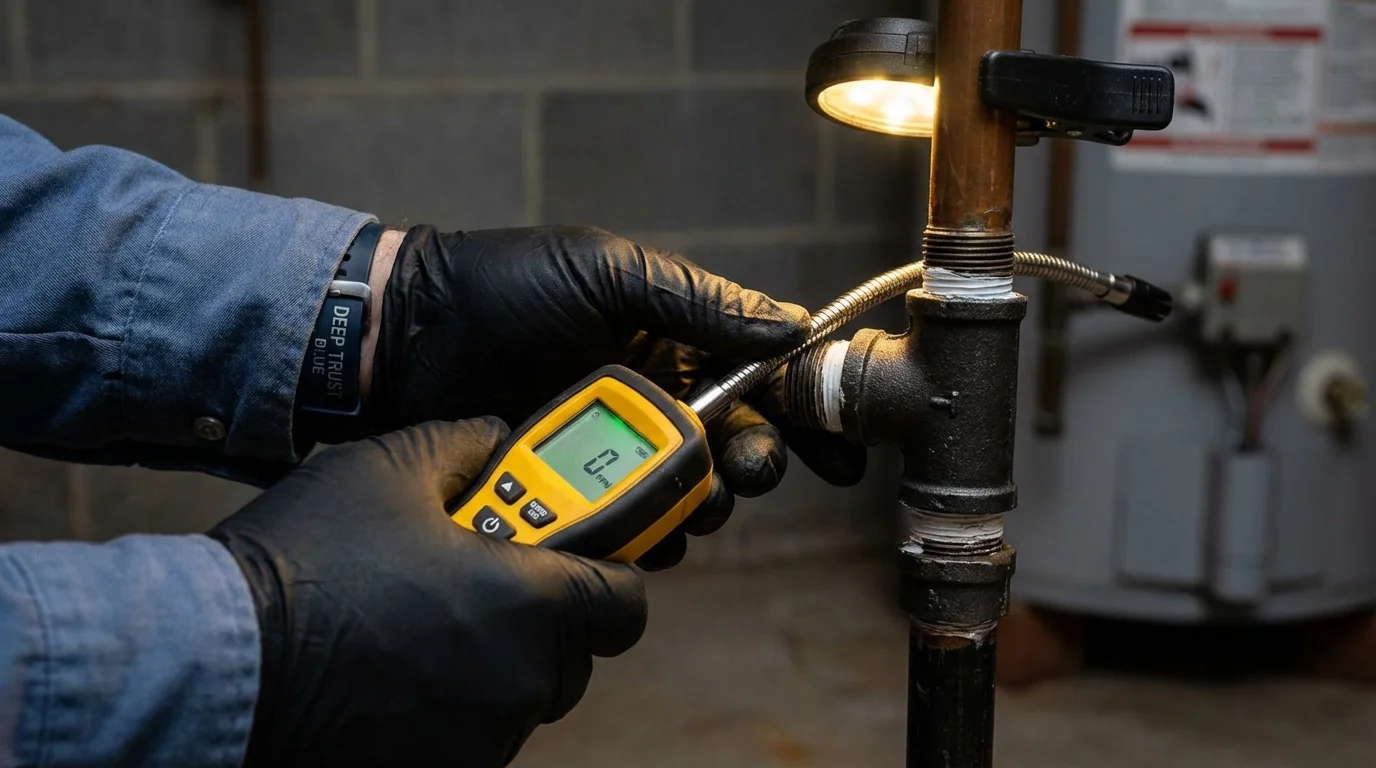Gas leak detection with electronic sniffer by Johns Plumbing LLC in Southern Pines