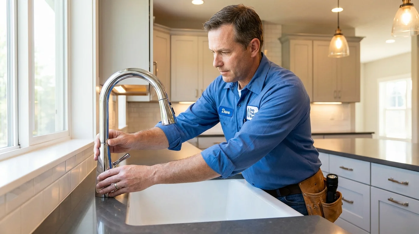 Kitchen faucet installation by Johns Plumbing LLC in Southern Pines